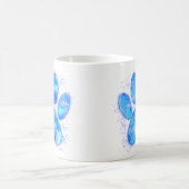 Mug Empreinte de patte d'aquarelle bleu (Centre)