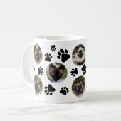 Mug Empreinte de patte de chat noir Collage de 8 photo (Devant gauche)