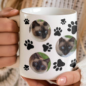 Mug Empreinte de patte de chat noir Collage de 8 photo