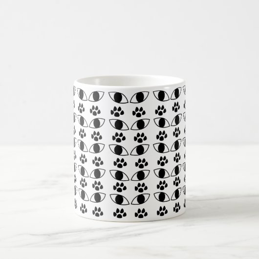 Mug Empreinte de patte de chat noir et blanc (Centre)