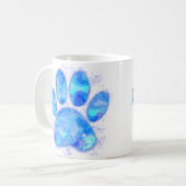 Mug Empreinte de patte de chien à l'aquarelle bleue (Devant gauche)