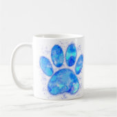 Mug Empreinte de patte de chien à l'aquarelle bleue (Gauche)