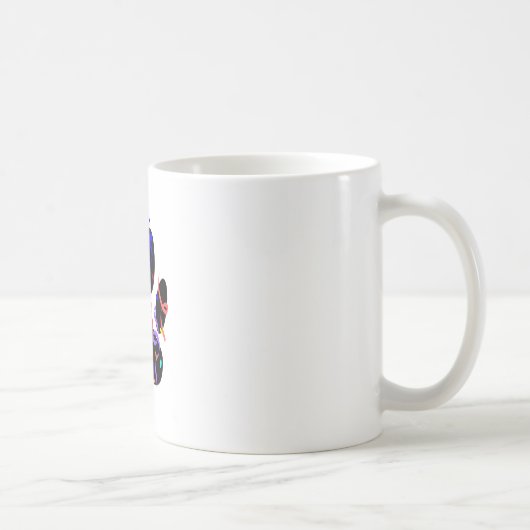Mug Empreinte de patte De Chien Avec Confetti Et Strea (Droite)