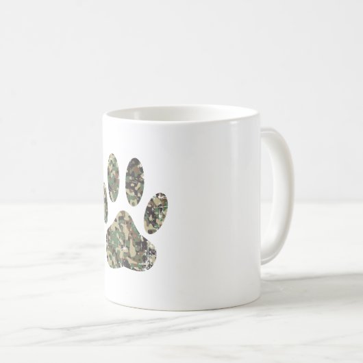 Mug Empreinte de patte de chien Camo en détresse (Devant droit)