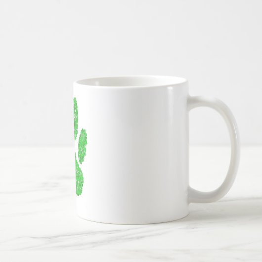 Mug Empreinte de patte de chien de feuillage vert (Droite)