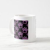 Mug Empreinte de patte de chien de Néon rose (Devant gauche)
