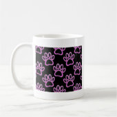 Mug Empreinte de patte de chien de Néon rose (Gauche)