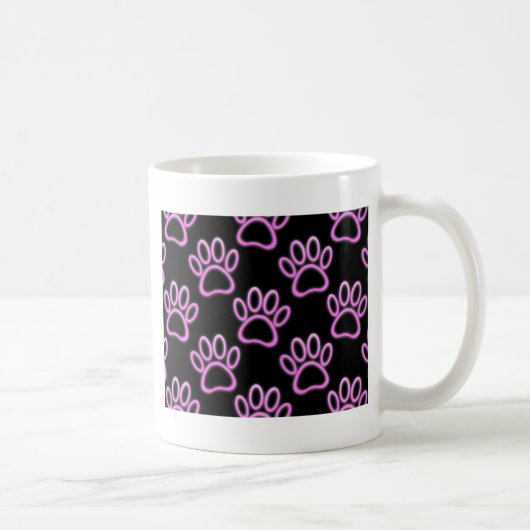 Mug Empreinte de patte de chien de Néon rose (Droite)