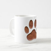 Mug Empreinte de patte de chien de Texture en cuir (Devant gauche)