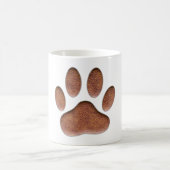 Mug Empreinte de patte de chien de Texture en cuir (Centre)