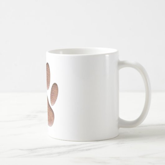 Mug Empreinte de patte de chien de Texture en cuir (Droite)