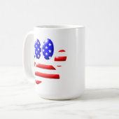 Mug Empreinte de patte de chien Drapeau américain (Devant gauche)