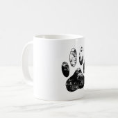 Mug Empreinte de patte de chien gris noir et blanc (Devant gauche)