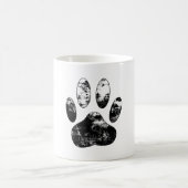 Mug Empreinte de patte de chien gris noir et blanc (Centre)