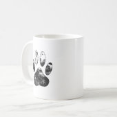 Mug Empreinte de patte de chien gris noir et blanc (Devant gauche)