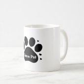 Mug Empreinte de patte de chien personnalisé Nom d'ani (Devant droit)