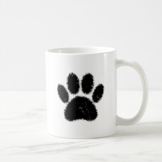 Mug Empreinte de patte De Chien Rough Et Distressed (Droite)