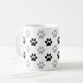 Mug empreinte de patte de chiot noir et blanc (Devant gauche)