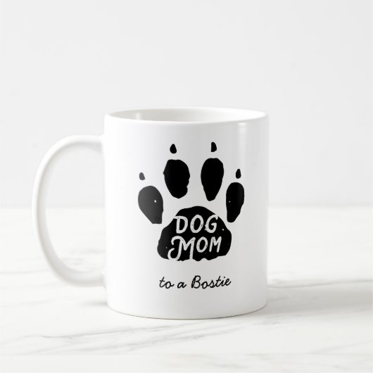 Mug Empreinte de patte de la mère de chien Nom personn (Gauche)