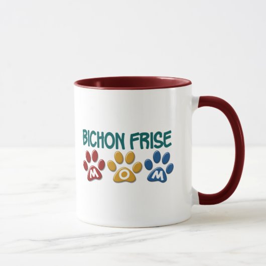 Mug Empreinte de patte de MAMAN de FRISE de BICHON (Droite)