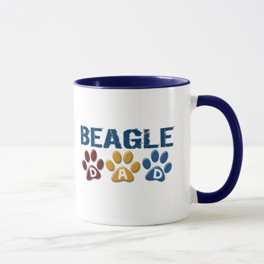 Mug Empreinte de patte de PAPA de BEAGLE (Droite)