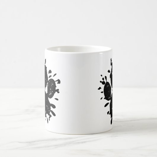 Mug Empreinte de patte Distressed Black Paint Splatter (Centre)