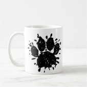 Mug Empreinte de patte Distressed Black Paint Splatter (Gauche)