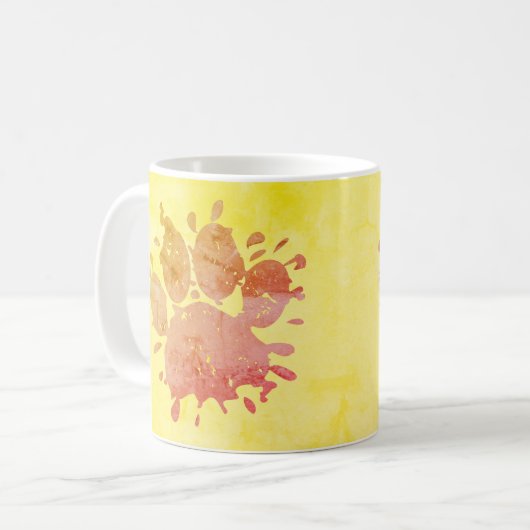 Mug Empreinte de patte Distressed Paint Splatter Dog (Devant gauche)