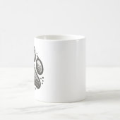 Mug Empreinte de patte moderne - Cadeau Amoureux d (Centre)
