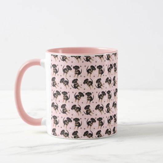 Mug Empreinte de patte Motif rotative rose chien (Gauche)