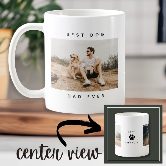 Mug Empreinte de patte photo moderne Meilleur Chien Pa