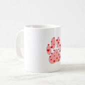 Mug Empreinte de patte rose aux coeurs (Devant gauche)