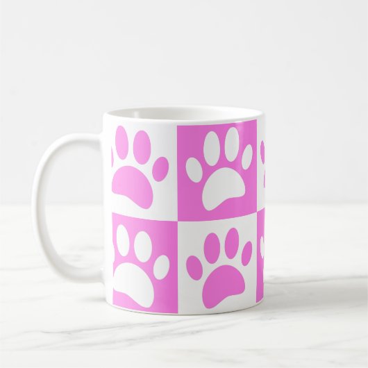 Mug Empreinte de patte Rose Cute Et Motif De Tableau D (Gauche)