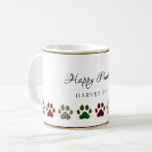 Mug Empreinte de patte, Rouge, Vert, Noir, Plaid Buffa (Devant gauche)