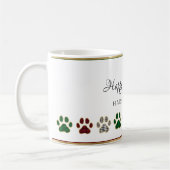 Mug Empreinte de patte, Rouge, Vert, Noir, Plaid Buffa (Gauche)