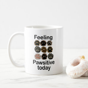 Mug Empreinte de Patte Sentiment Patte Positif Aujourd