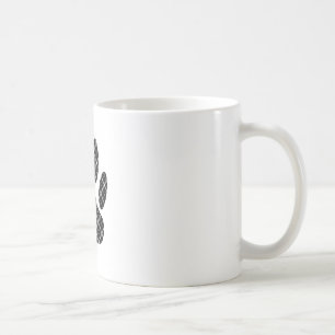 Mug Empreinte de patte Tartan Noir Et Blanc
