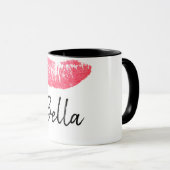 Mug Empreinte de rouge à lèvres rose (Devant droit)