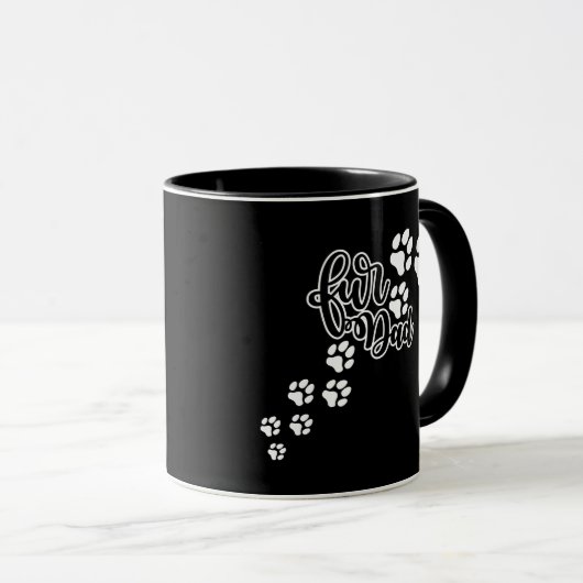 Mug Empreinte des chiens de père de fourrure (Devant droit)