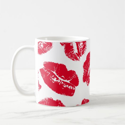 Mug Empreinte Kiss Lèvres rouges : Vintage sans fil (Gauche)