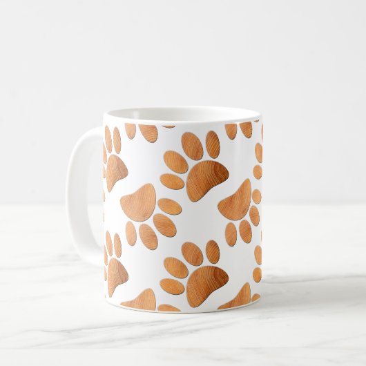 Mug Empreinte rustique de chien de bois (Devant gauche)