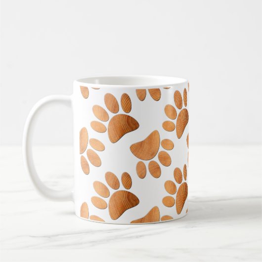 Mug Empreinte rustique de chien de bois (Gauche)