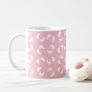 Mug Empreintes Bébé, Pied Bébé, Marches, Fille Rose