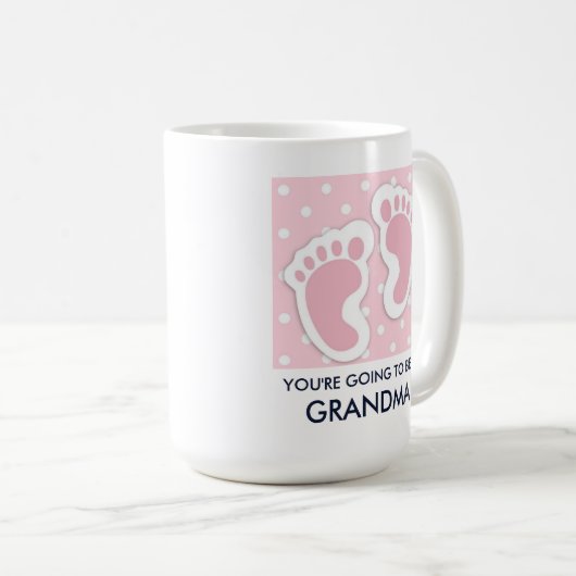 Mug Empreintes Bébé Rose Cute (Devant droit)