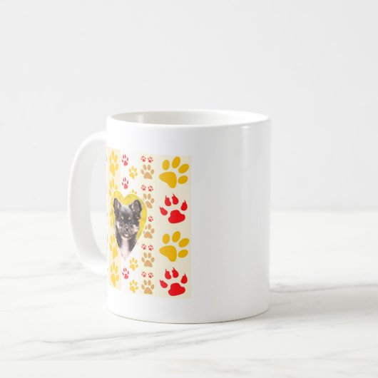 Mug Empreintes de pattes cardiaques du Chihuahua (Devant gauche)