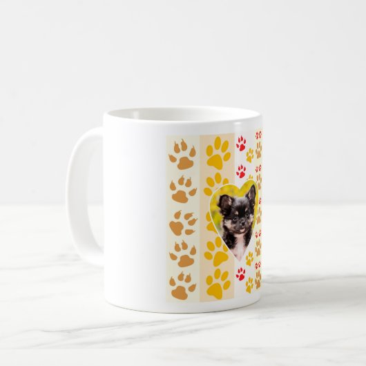 Mug Empreintes de pattes cardiaques du Chihuahua (Devant gauche)