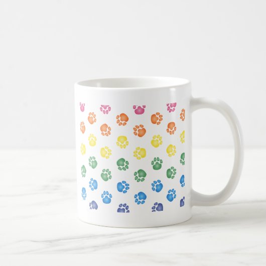 Mug Empreintes de pattes colorés (Droite)