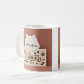 Mug Empreintes de pattes de chat minuscules mignons et (Devant gauche)