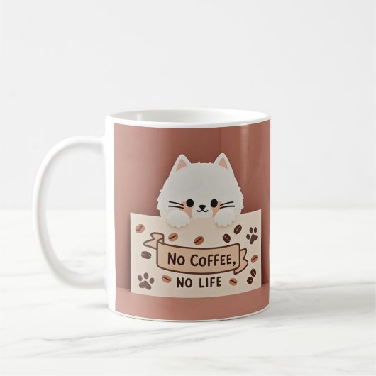 Mug Empreintes de pattes de chat minuscules mignons et (Gauche)