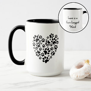 Mug Empreintes de pattes de chien et de chat Cœur Sain